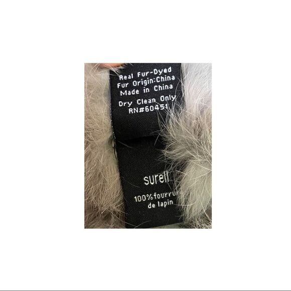 Surell Rabbit Fur Scarf Gray Pull Through Cowl Neck Warmer - Picture 7 of 8